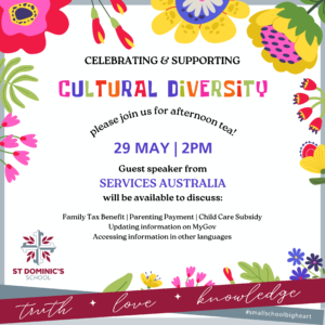 Celebrating and Supporting Cultural Diversity Afternoon Tea (Multicultural Services Officer from Services Australia Attending) - Wednesday 29th May
