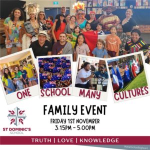 ONE School MANY Cultures Community Event - Friday 1st November