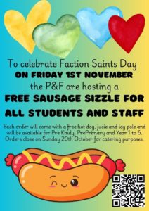 Faction Patron Saints Day Free P&F Sausage Sizzle