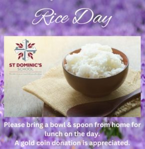 Rice Day Information - Thursday 3rd April